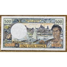 TAHITI POLINESIA FRANCESA BILLETE DE 500 FRANCOS
